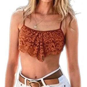 Body by Victoria's Secret Bralette Burnt Orange Lace Crop Top Festival Small